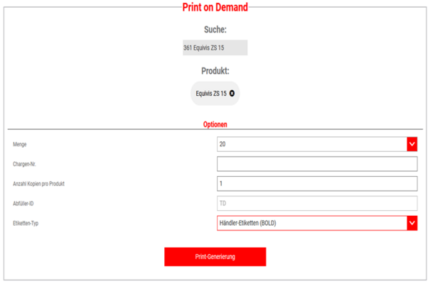 Product labels can be generated independently by filling partners