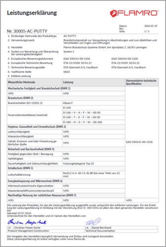 Automatic generation of svt declarations of performance by ANTEROS