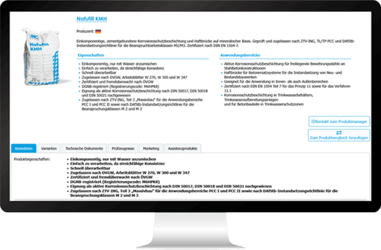 The product detail page summarizes all information about a product
