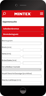Expert search of the MINTEX app