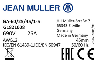 Label layout with all important product information