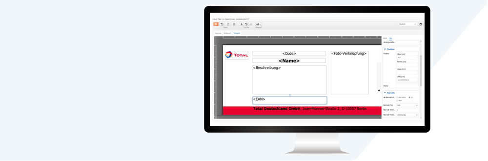 Automatically generate labels from the PIM data and flexibly define the label structure yourself
