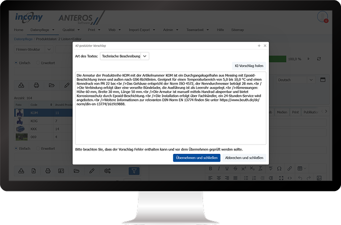  Automatic text creation in PIM 