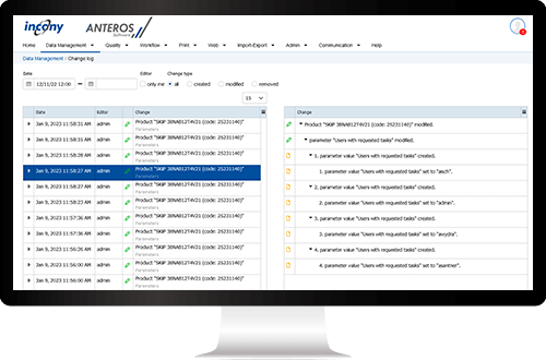 Detailed overview of product adjustments