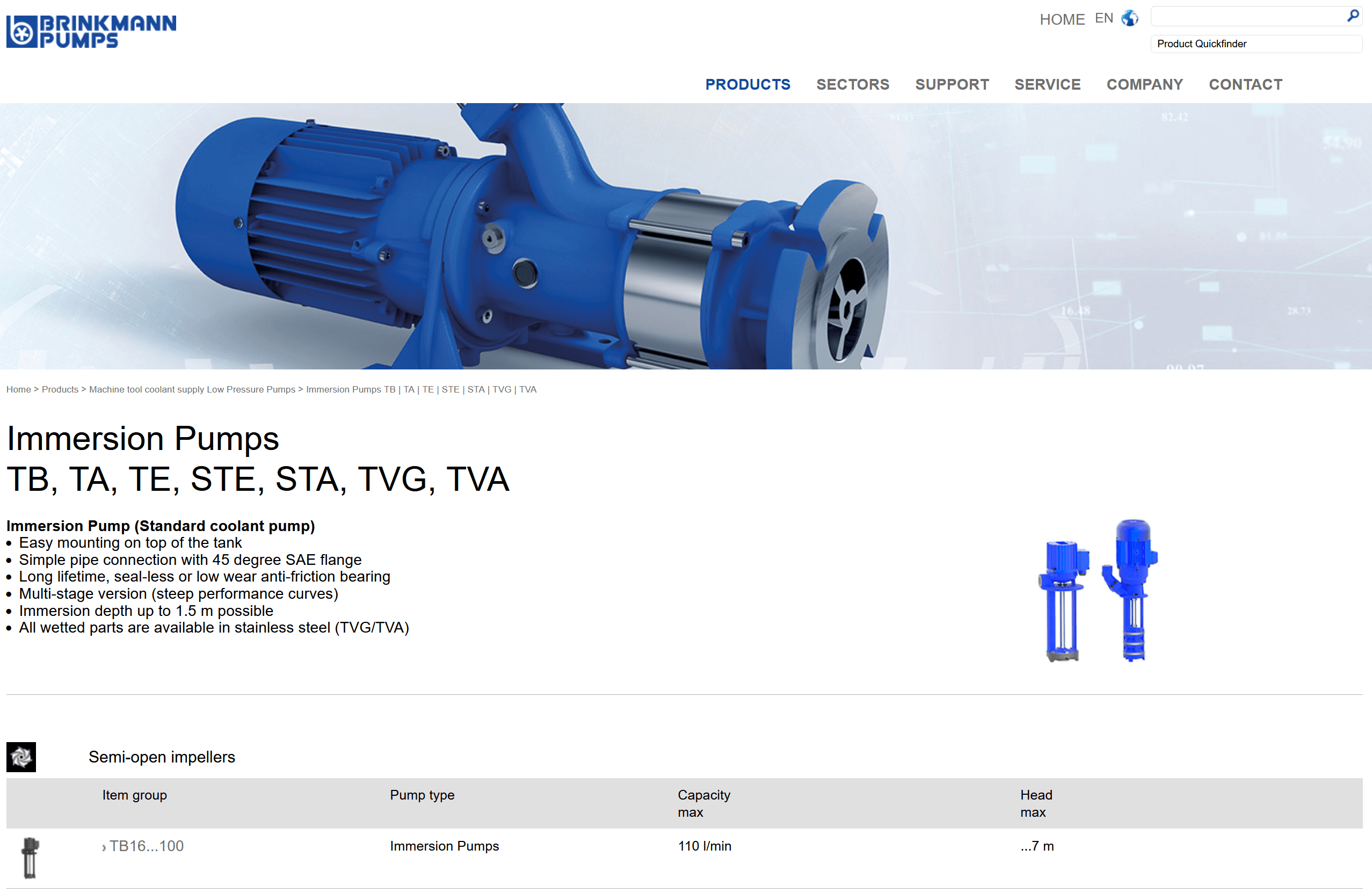 Online presentation of the relevant catalog data