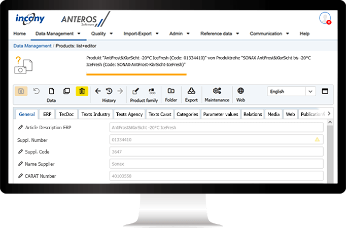 Create your own tabs in data maintenance with ANTEROS
