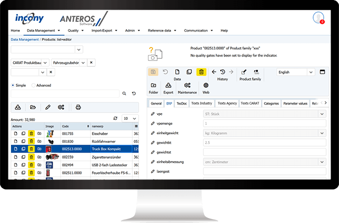Maintain TecDoc data in ANTEROS