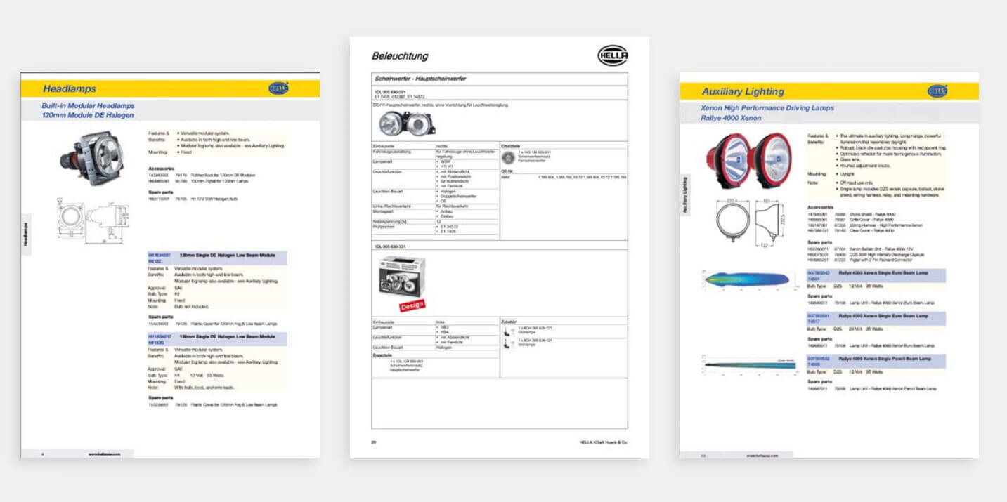 Hella Product catalogs on demand