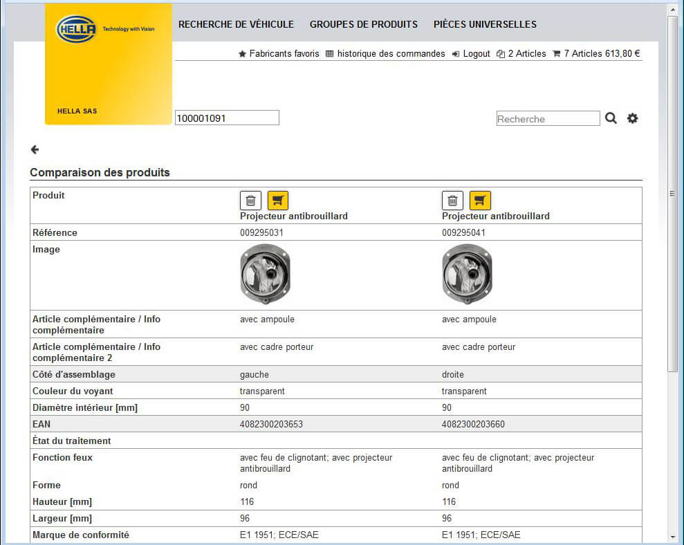 Product comparison