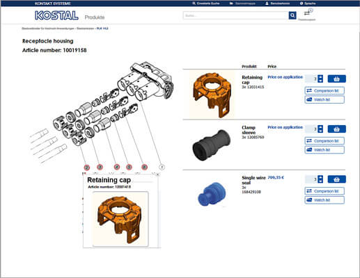 Preparing data for the online catalog with ANTEROS KOSTAL online catalog