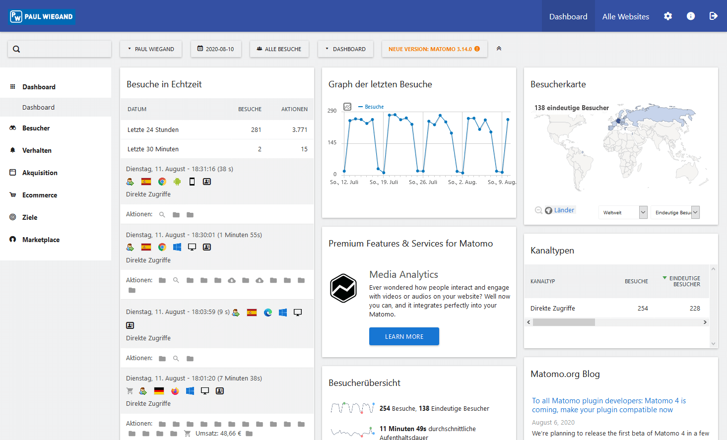 ANTEROS online store migrates customer data and analyzes accesses