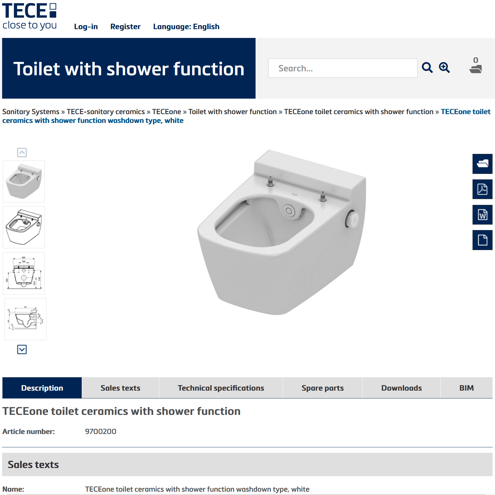 ANTEROS-based online catalog from TECE