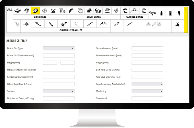 Web shop with parameter restrictions