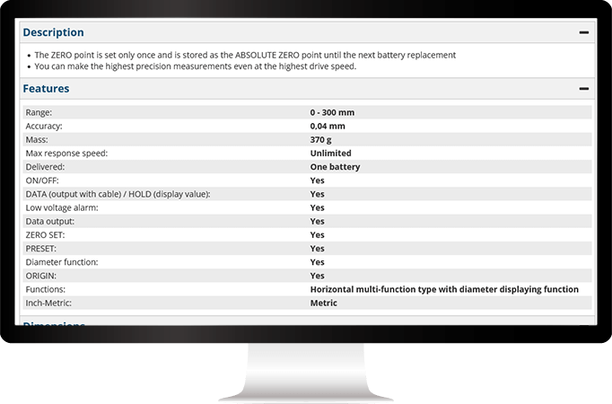 Product detail page of a webshop